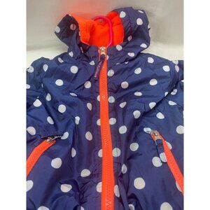 Pink Platinum Toddler Girls Size 2t Navy Blue & White Polka Dot Puffer Jacket